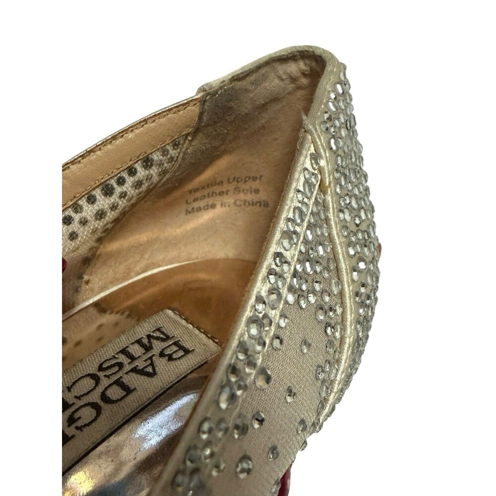 Badgley Mischka Weslee Crystal Embellished Mesh Pointed Toe Pumps Silver 6.5 - Picture 10 of 10